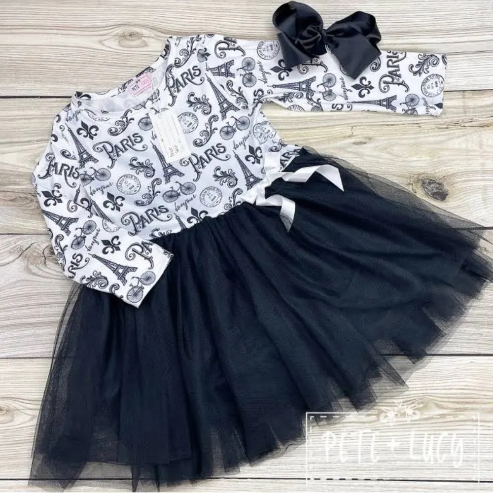 Paris print pete and lucy dress 6/6x And 7/8 Girls Nwt